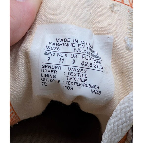 Converse CTAS UNISEX Low Neon Orange Canvas Sneakers Shoes Size WOMENS 11/MENS 9 - Picture 7 of 7